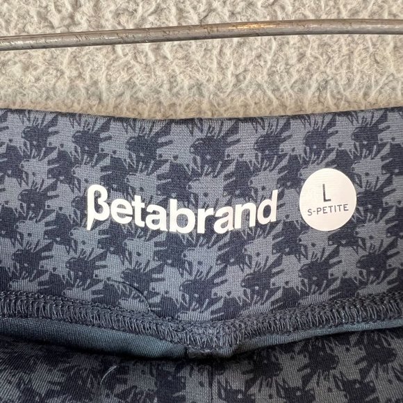 Betabrand Classic Yoga Dress Pants Sz L Blue pull on Stretch - Picture 9 of 10